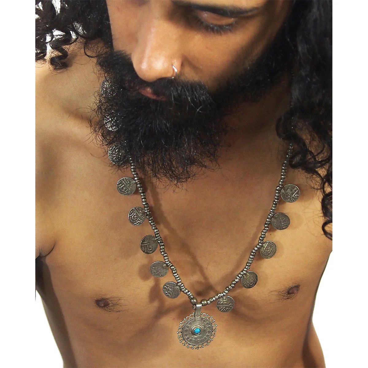 Antique Bukhara Silver Coin Necklace - Image 3