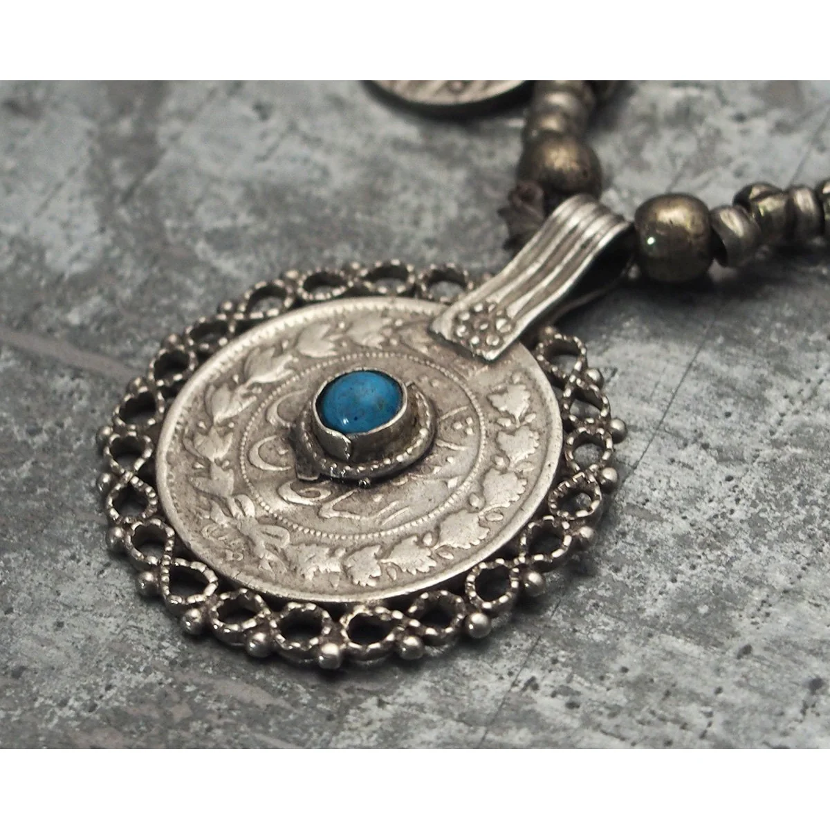 Antique Bukhara Silver Coin Necklace - Image 4