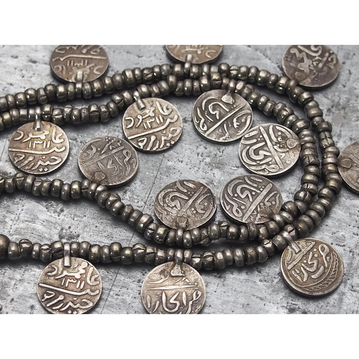 Antique Bukhara Silver Coin Necklace - Image 6