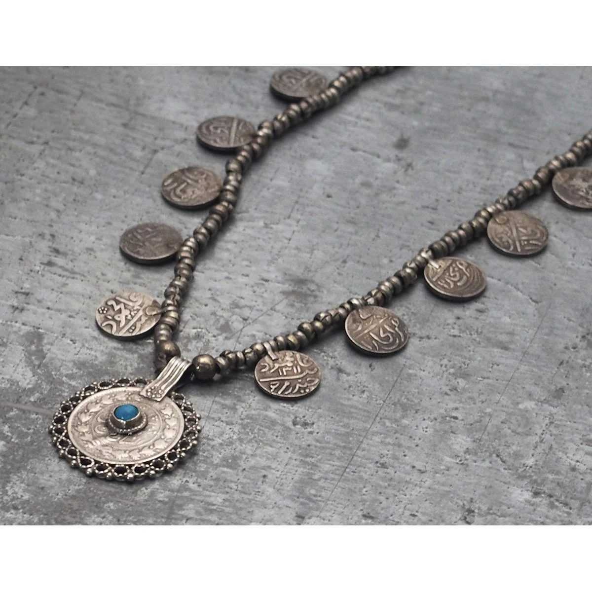 Antique Bukhara Silver Coin Necklace - Image 7
