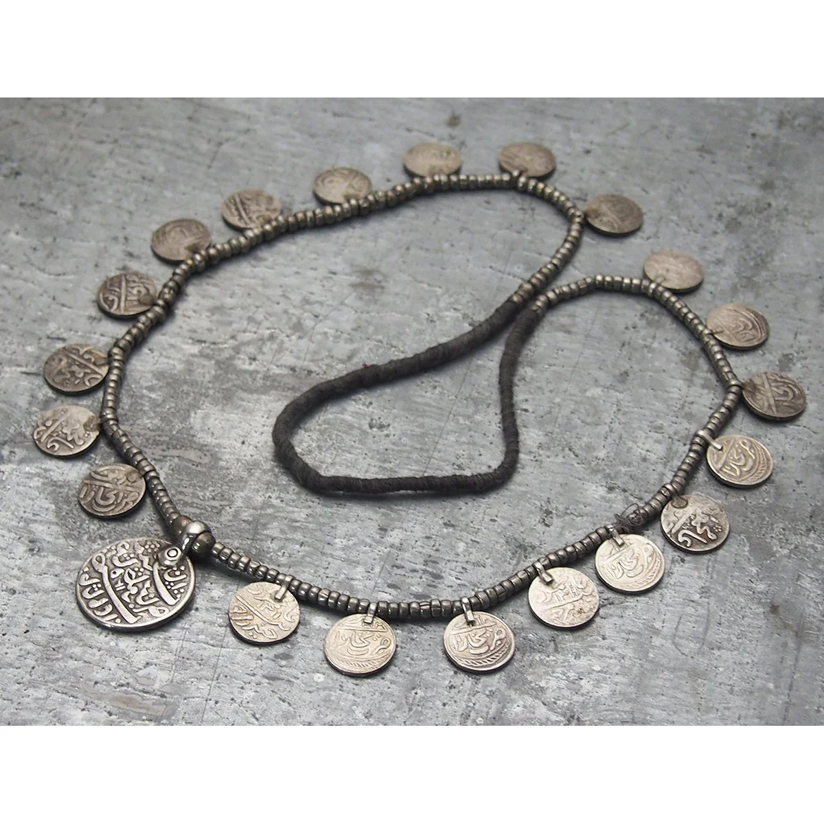 Antique Bukhara Silver Coin Necklace - Image 2
