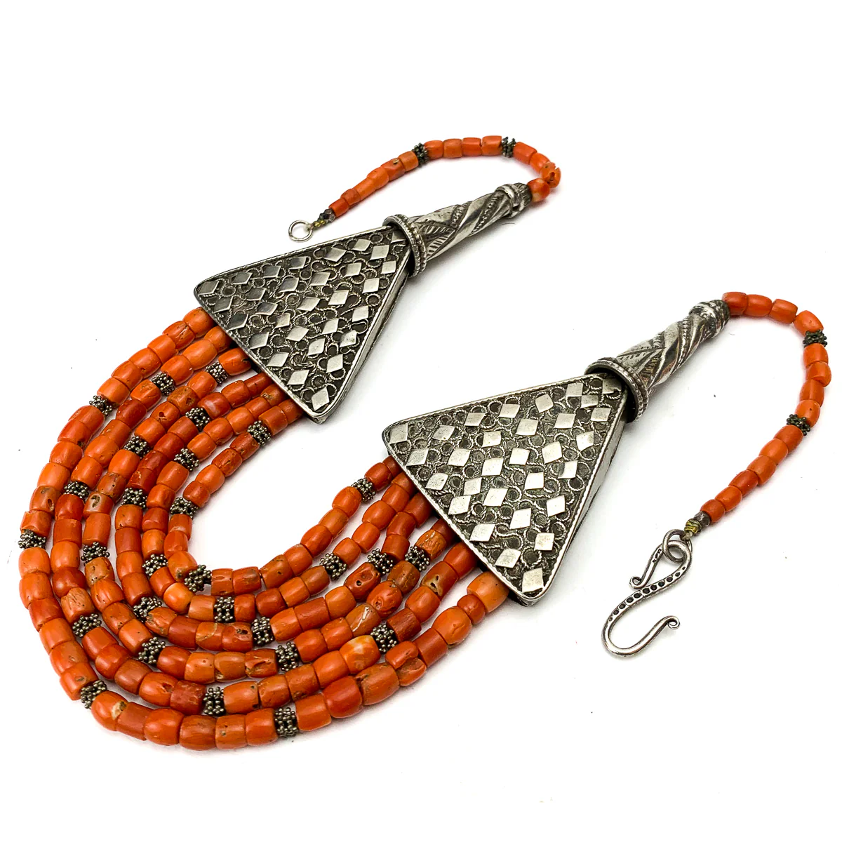 Antique Coral and Silver Necklace - Image 2