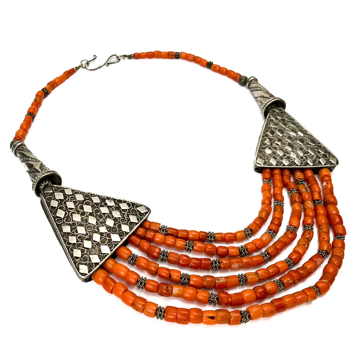 Antique Coral and Silver Necklace - Image 3