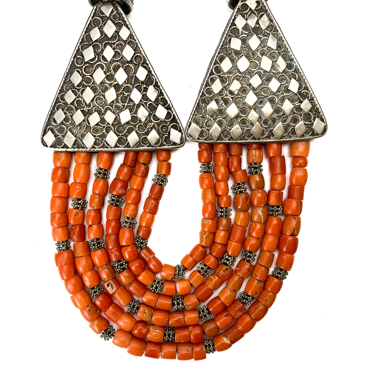 Antique Coral and Silver Necklace - Image 4