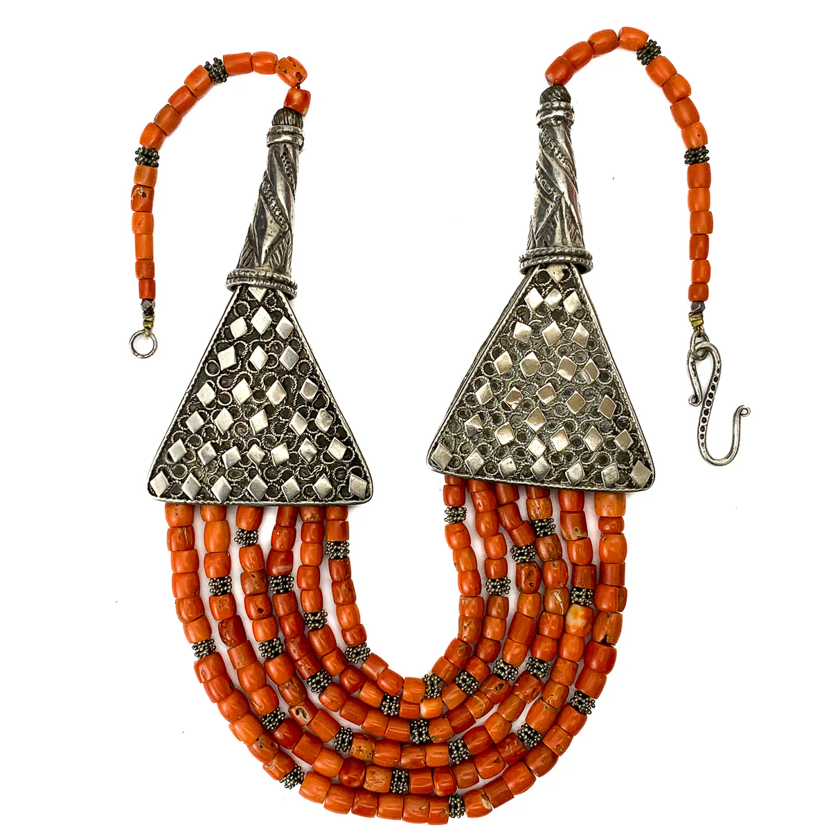 Antique Coral and Silver Necklace - Image 5