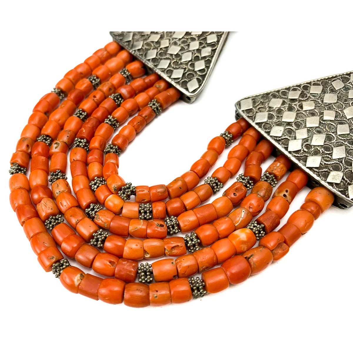 Antique Coral and Silver Necklace - Image 6