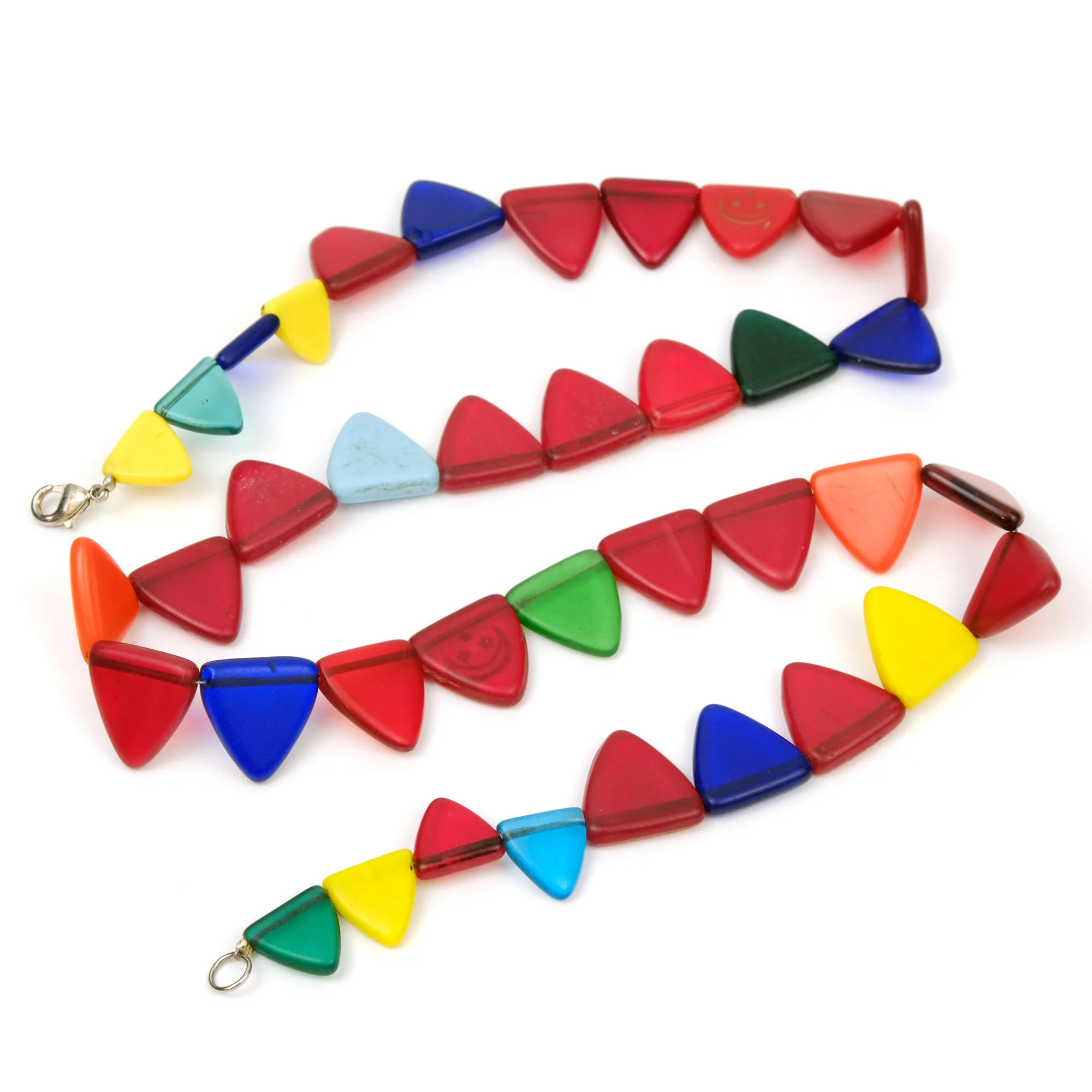 Antique Czech Triangle Bead Necklace from Mali - Image 3