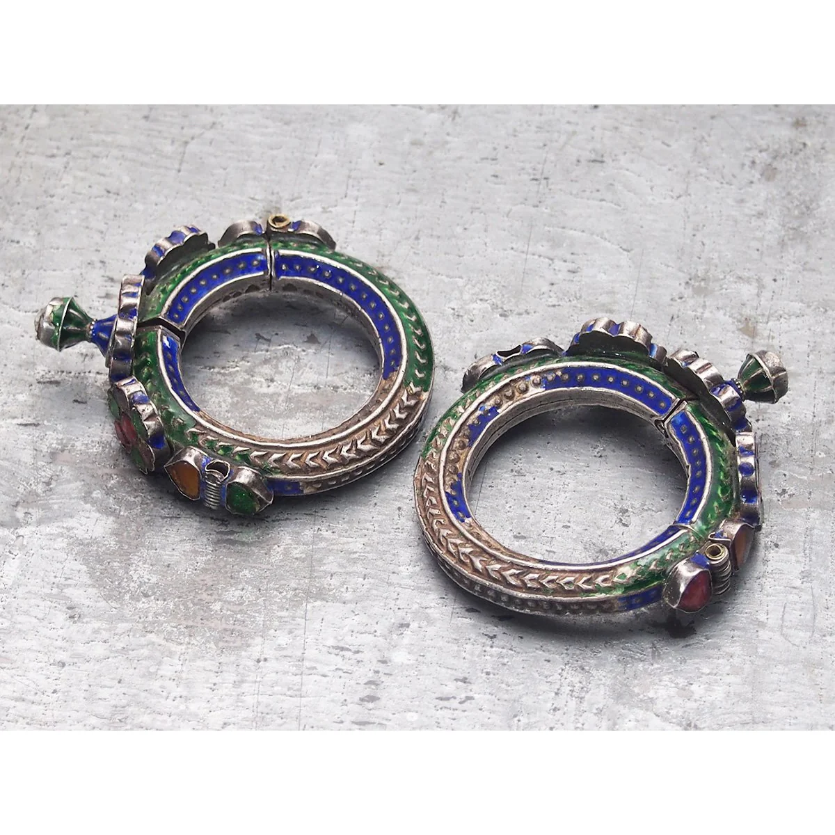 Antique Enamel/Glass Dowry Bracelet - Image 2
