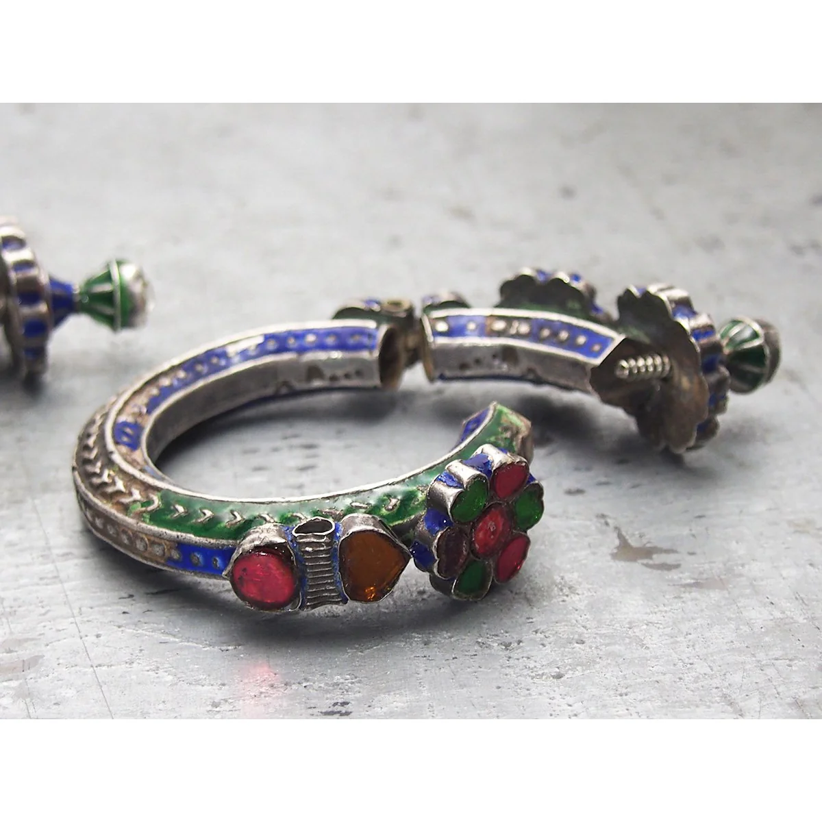 Antique Enamel/Glass Dowry Bracelet - Image 3