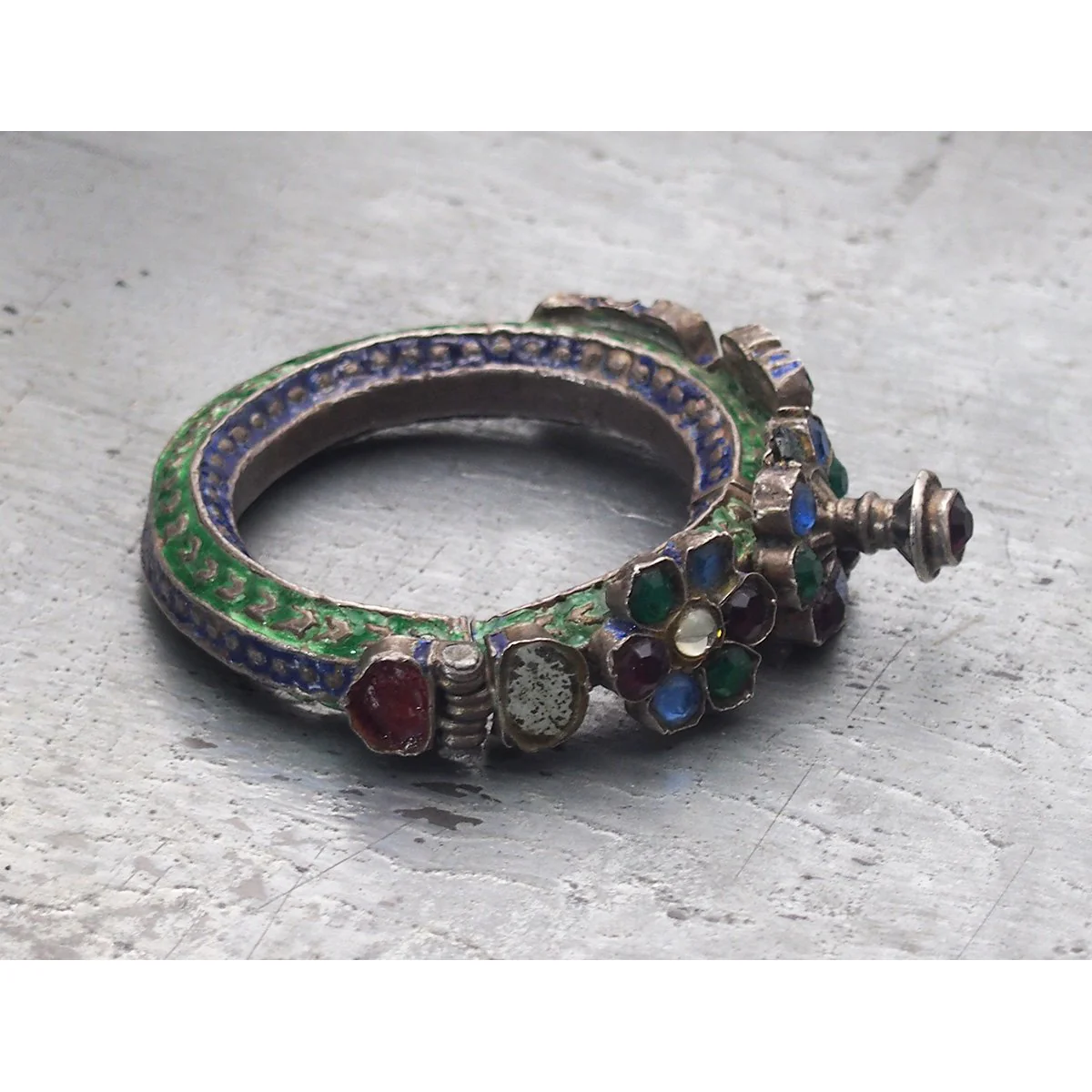 Antique Enamel/Glass Dowry Bracelet - Image 3