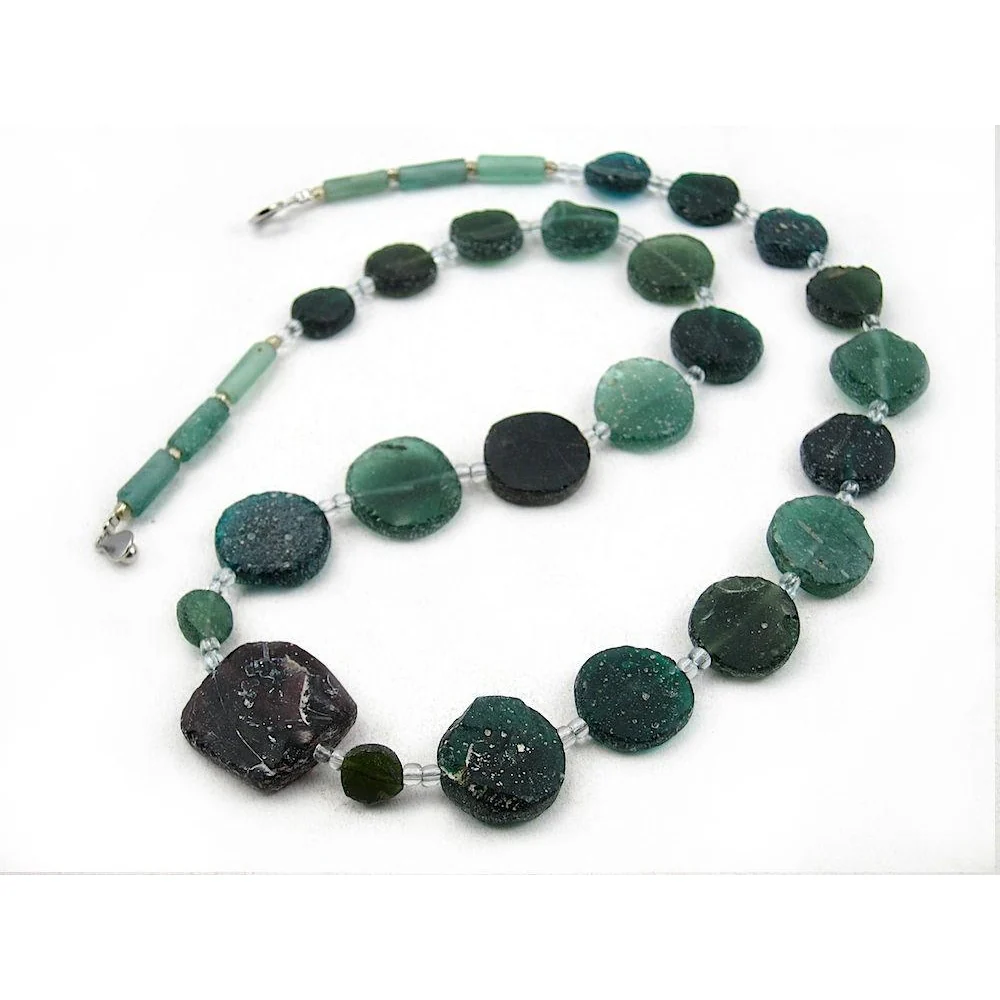 Antique Excavated Afghan Glass Bead Necklace - Image 2