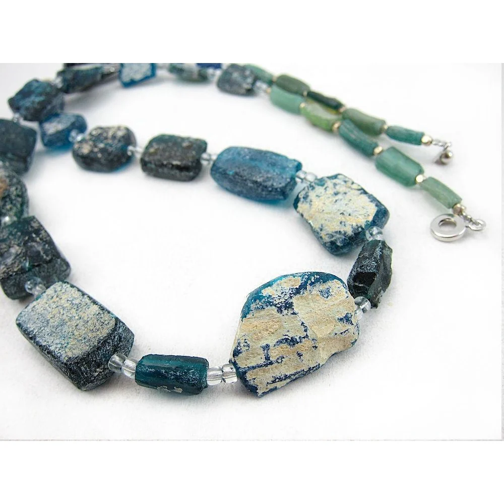Antique Excavated Afghan Glass Bead Necklace - Image 2