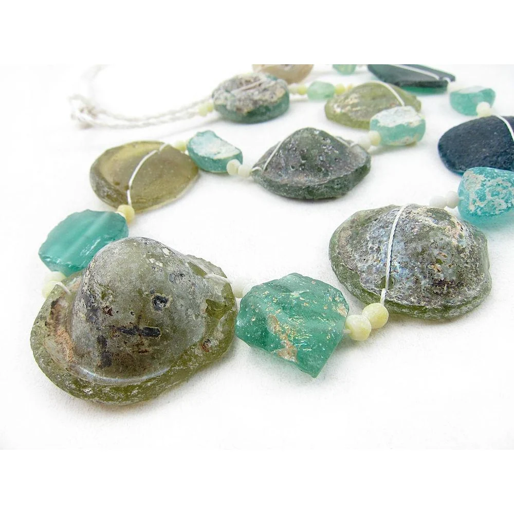 Antique Excavated Afghan Glass Bead Strand - Image 2