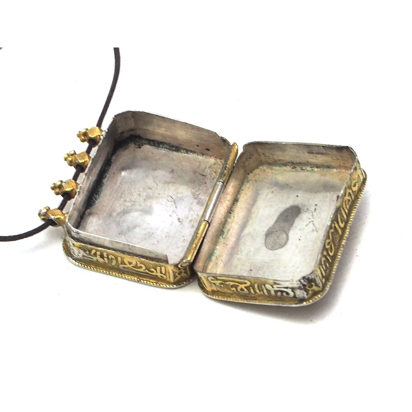 Antique Gold /Silver Qur'an Holder Box Pendant - Image 6