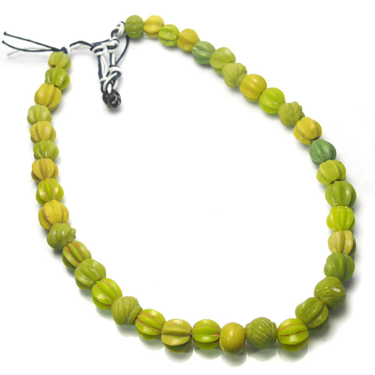 Antique Indonesian "Majapahit" Hand Carved Trade Glass Bead Necklaces - Image 3