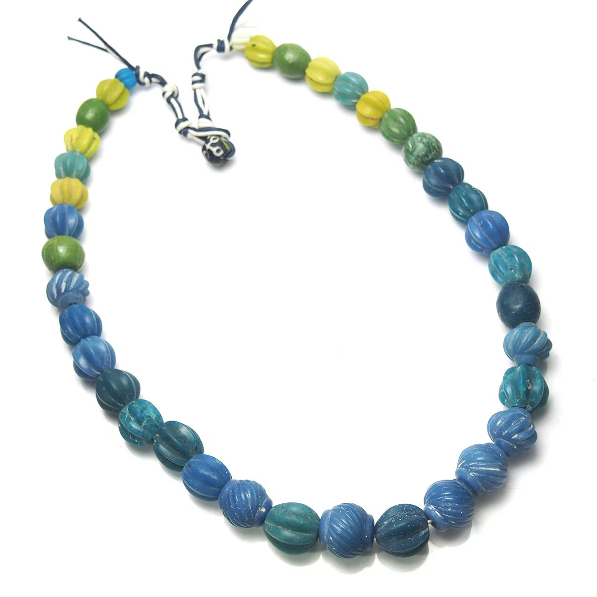 Antique Indonesian "Majapahit" Hand Carved Trade Glass Bead Necklaces - Image 4