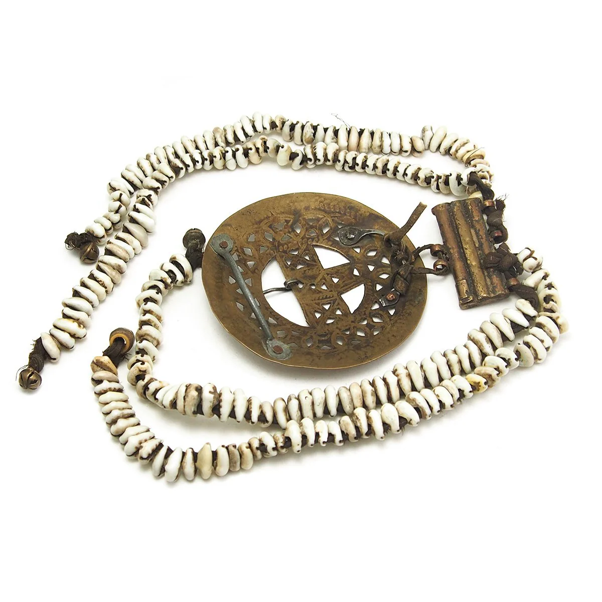 Antique Ladakh Women's Bronze Belt with Cowrie Shells - Image 3