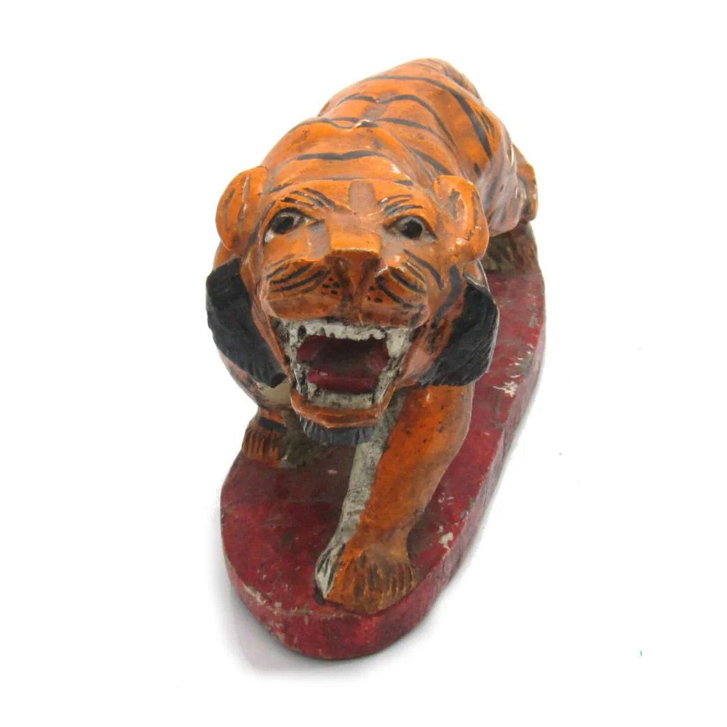 Antique Northern Thailand/ Burma Border Tiger Temple Guardian Figure -04 - Image 4