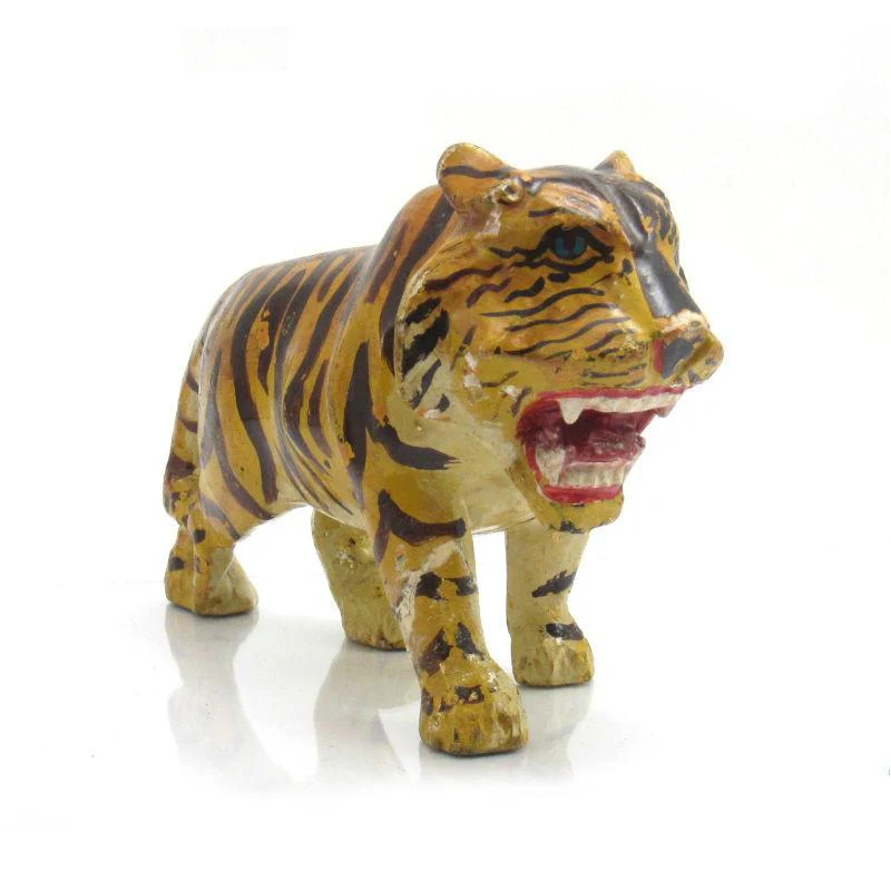 Antique Northern Thailand/ Burma Border Tiger Temple Guardian Figure -06 - Image 3