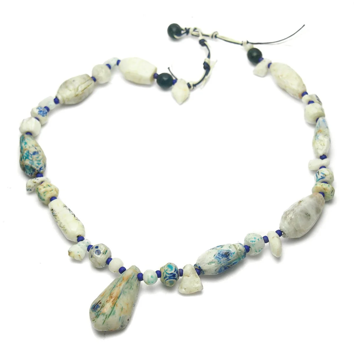 Antique Persian Quartz/Faience Bead Necklace - Image 2