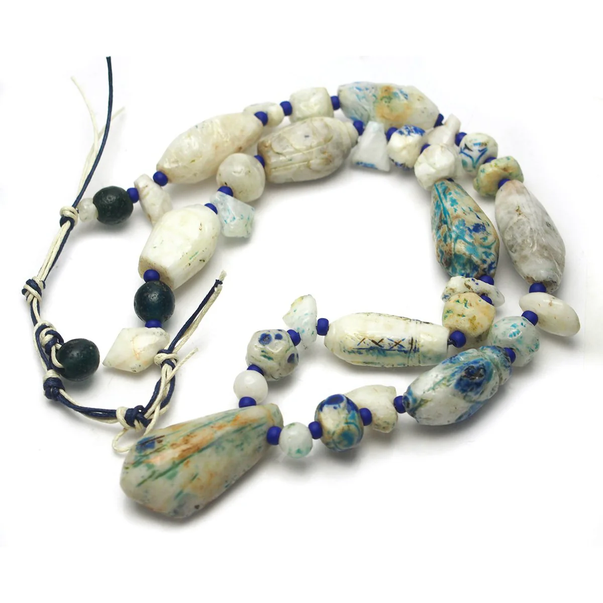 Antique Persian Quartz/Faience Bead Necklace - Image 3