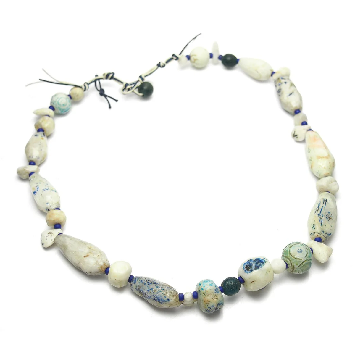Antique Persian Quartz/Faience Bead Necklace - Image 4