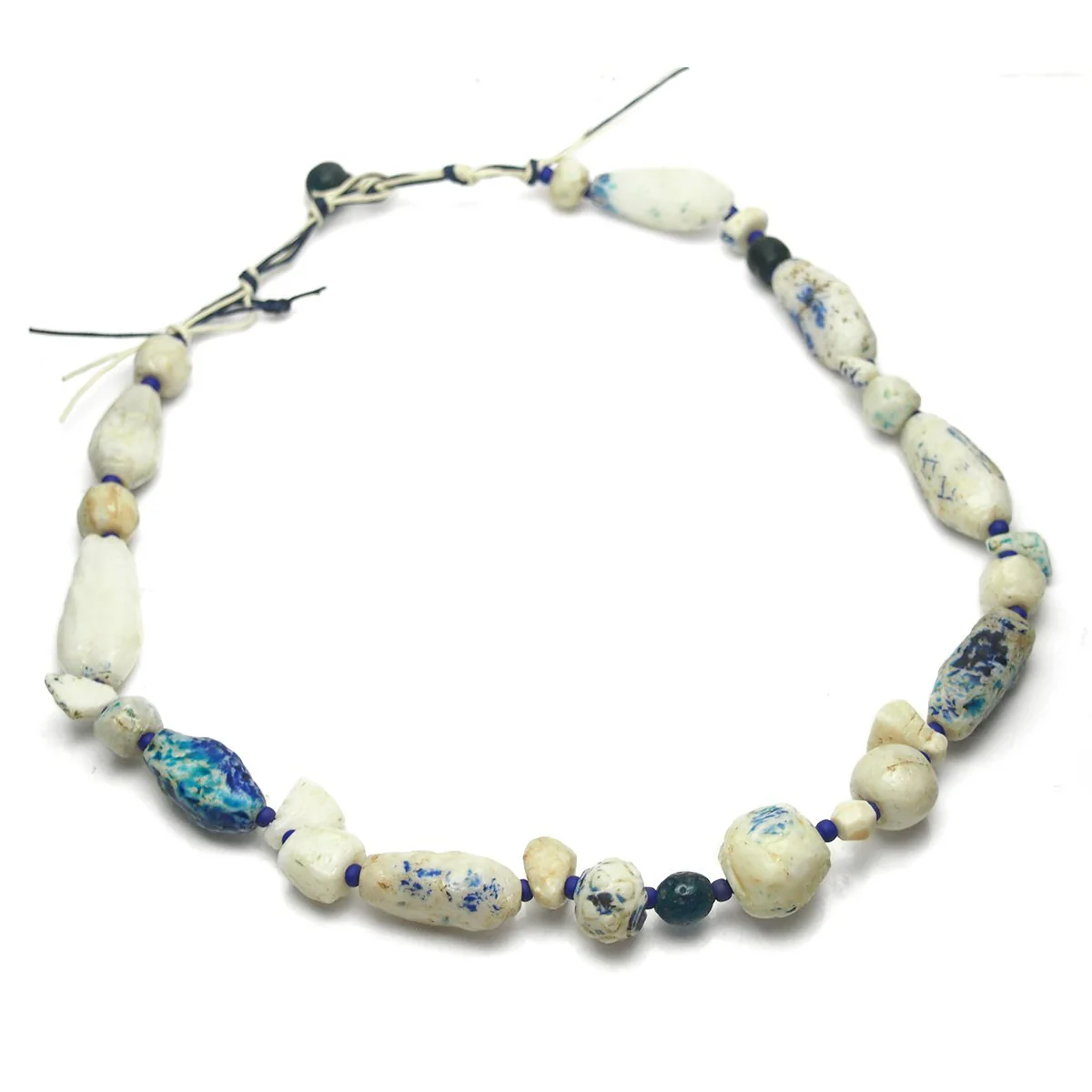 Antique Persian Quartz/Faience Bead Necklace - Image 6