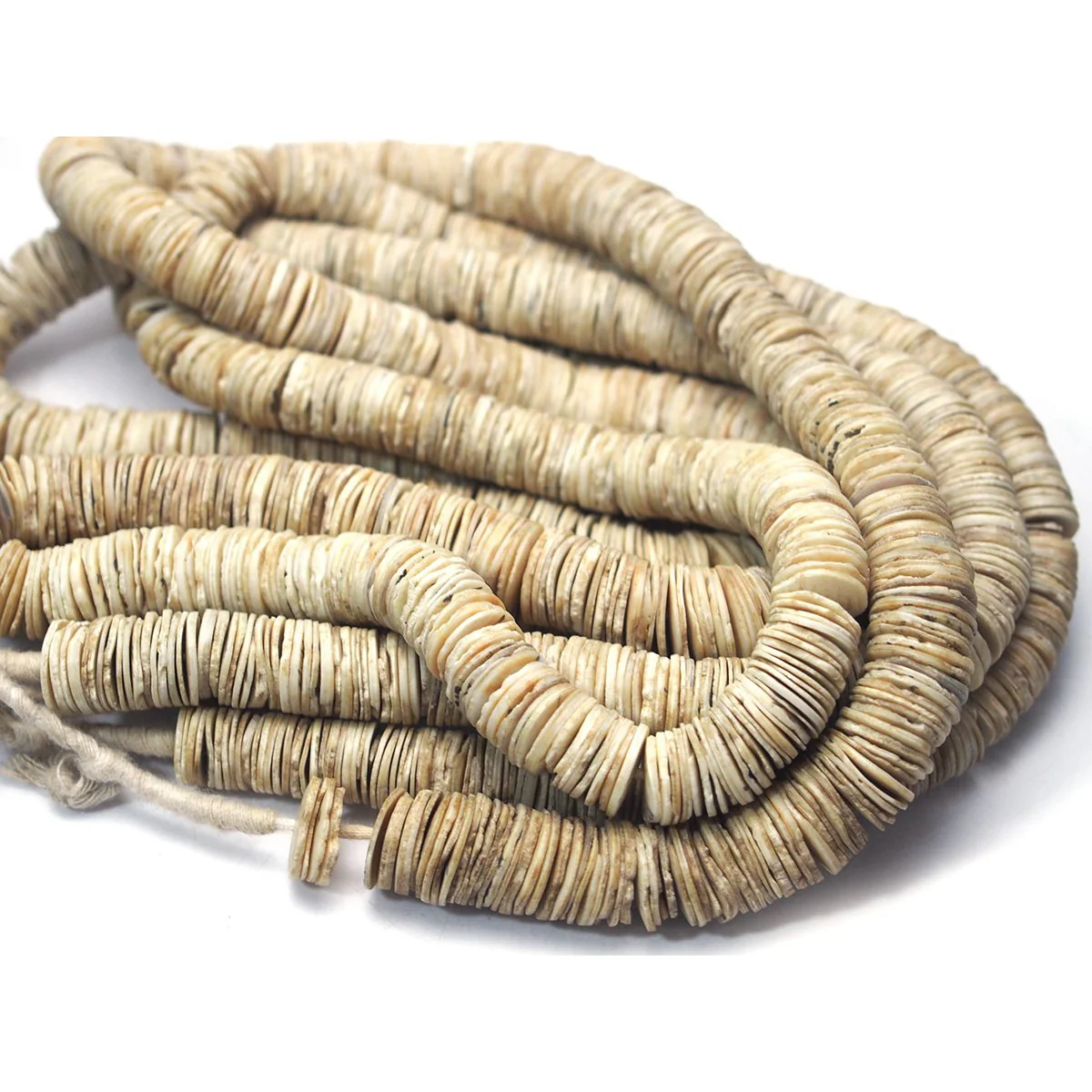 Antique Shell Extra Thin Heishi Beads / Necklace from Kenya - Image 3