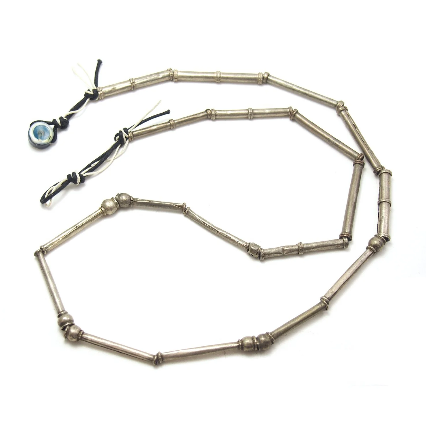Afghan Antique Silver Tube Dowry Necklaces - Image 3