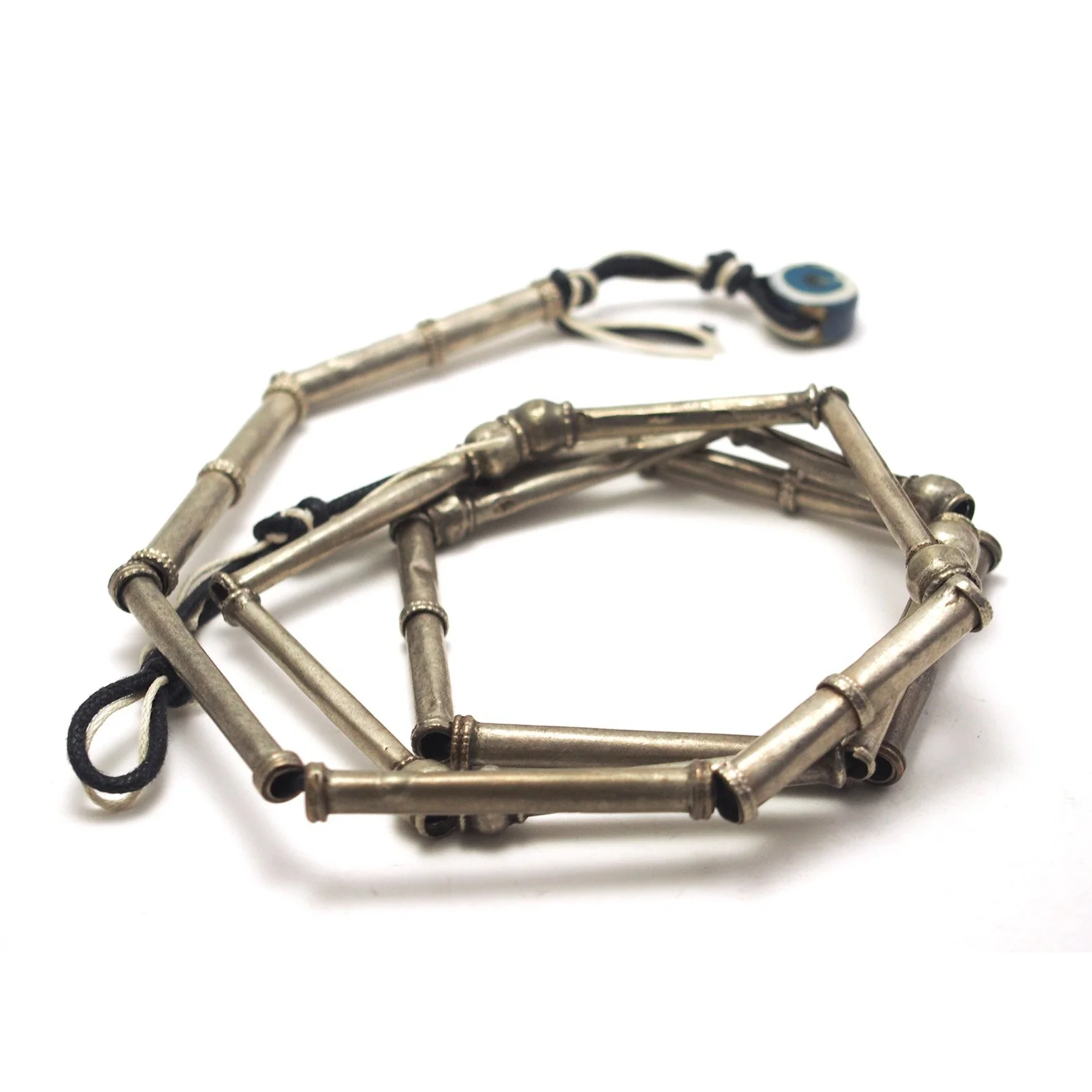Afghan Antique Silver Tube Dowry Necklaces - Image 4