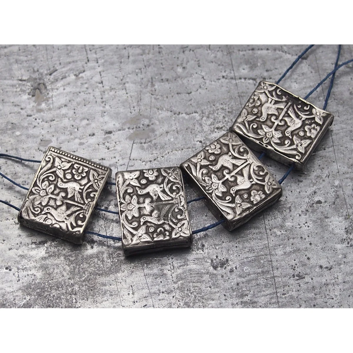 Antique Silver Bird Beads - Image 2