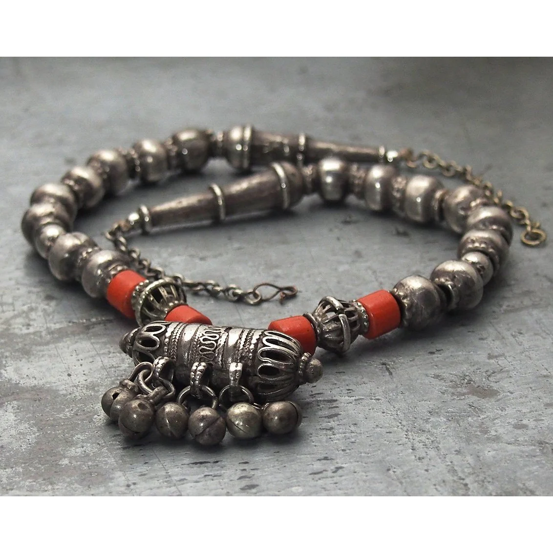 Antique Silver Central Asian Necklace - Image 3