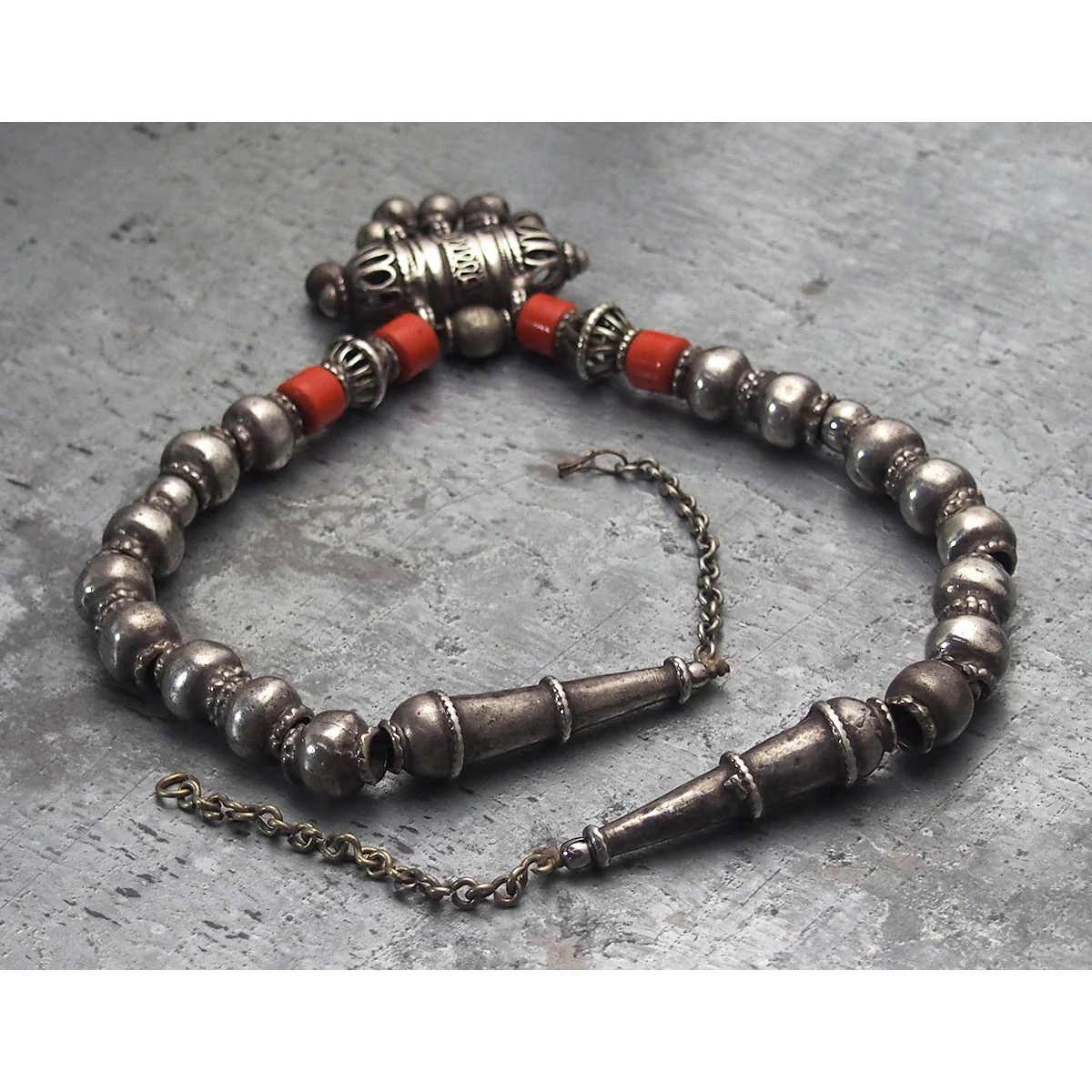 Antique Silver Central Asian Necklace - Image 4