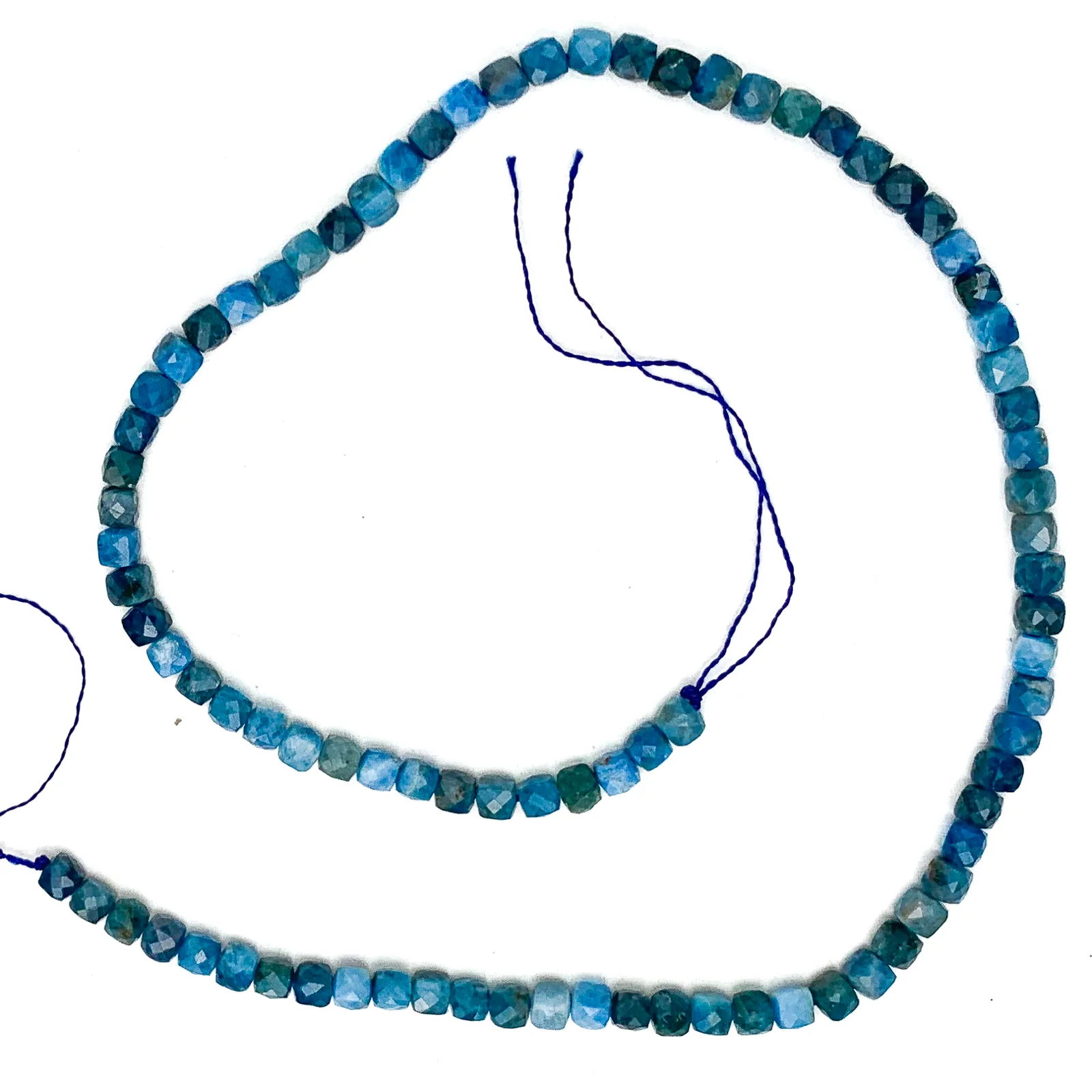 Apatite 4.5mm Faceted Cubes Bead Strand - Image 2