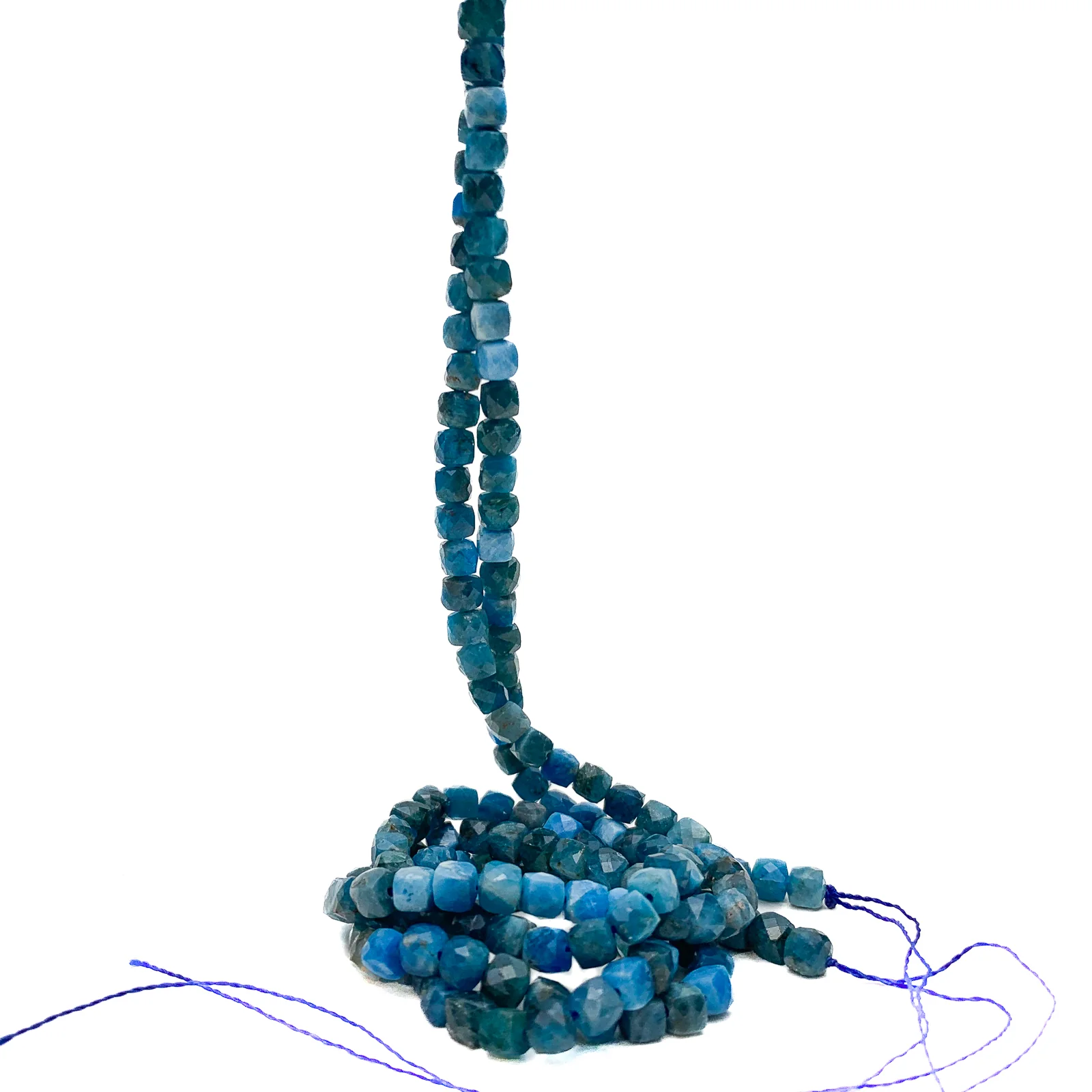 Apatite 4.5mm Faceted Cubes Bead Strand - Image 3