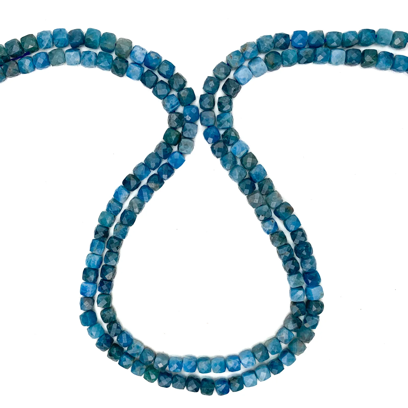 Apatite 4.5mm Faceted Cubes Bead Strand - Image 4
