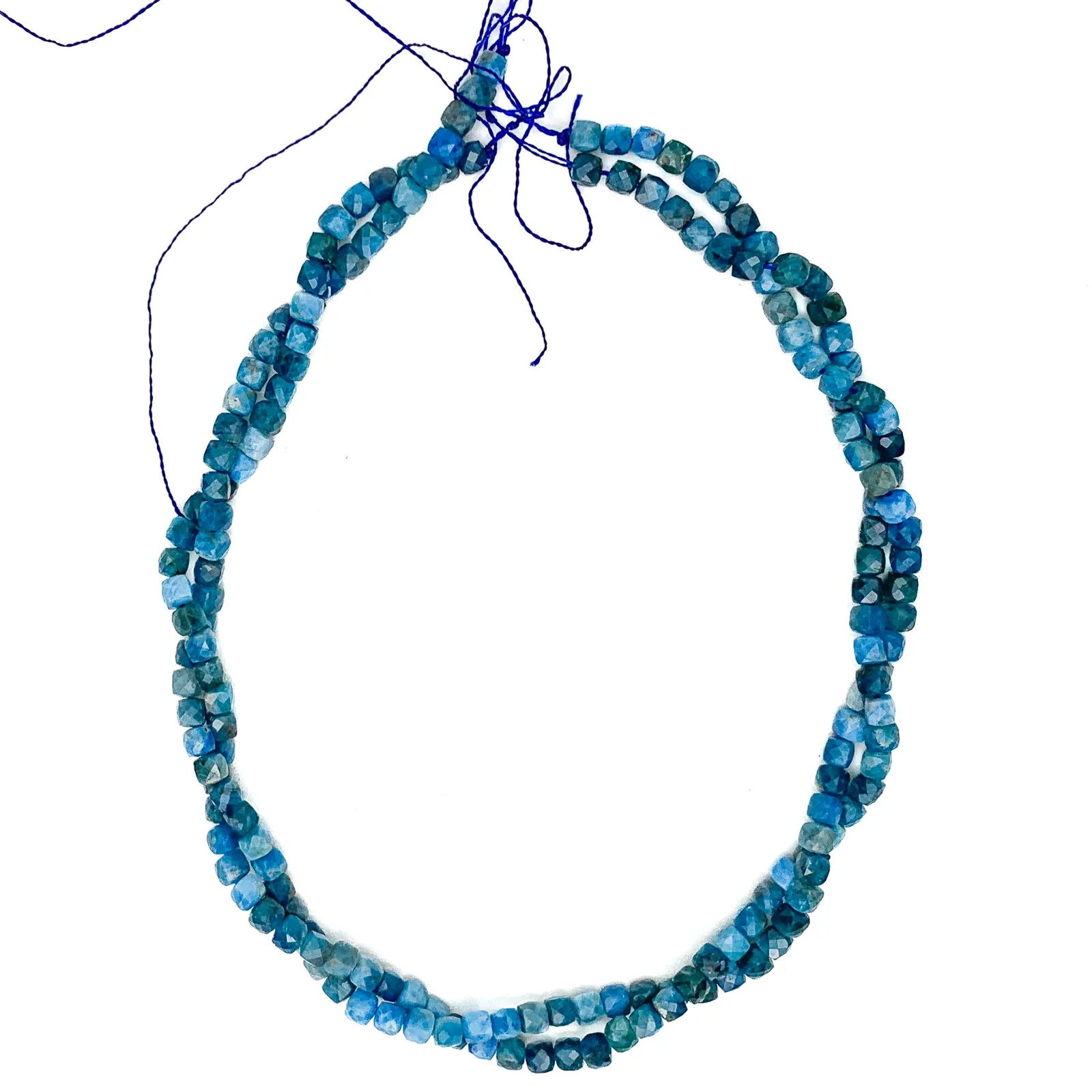 Apatite 4.5mm Faceted Cubes Bead Strand - Image 5