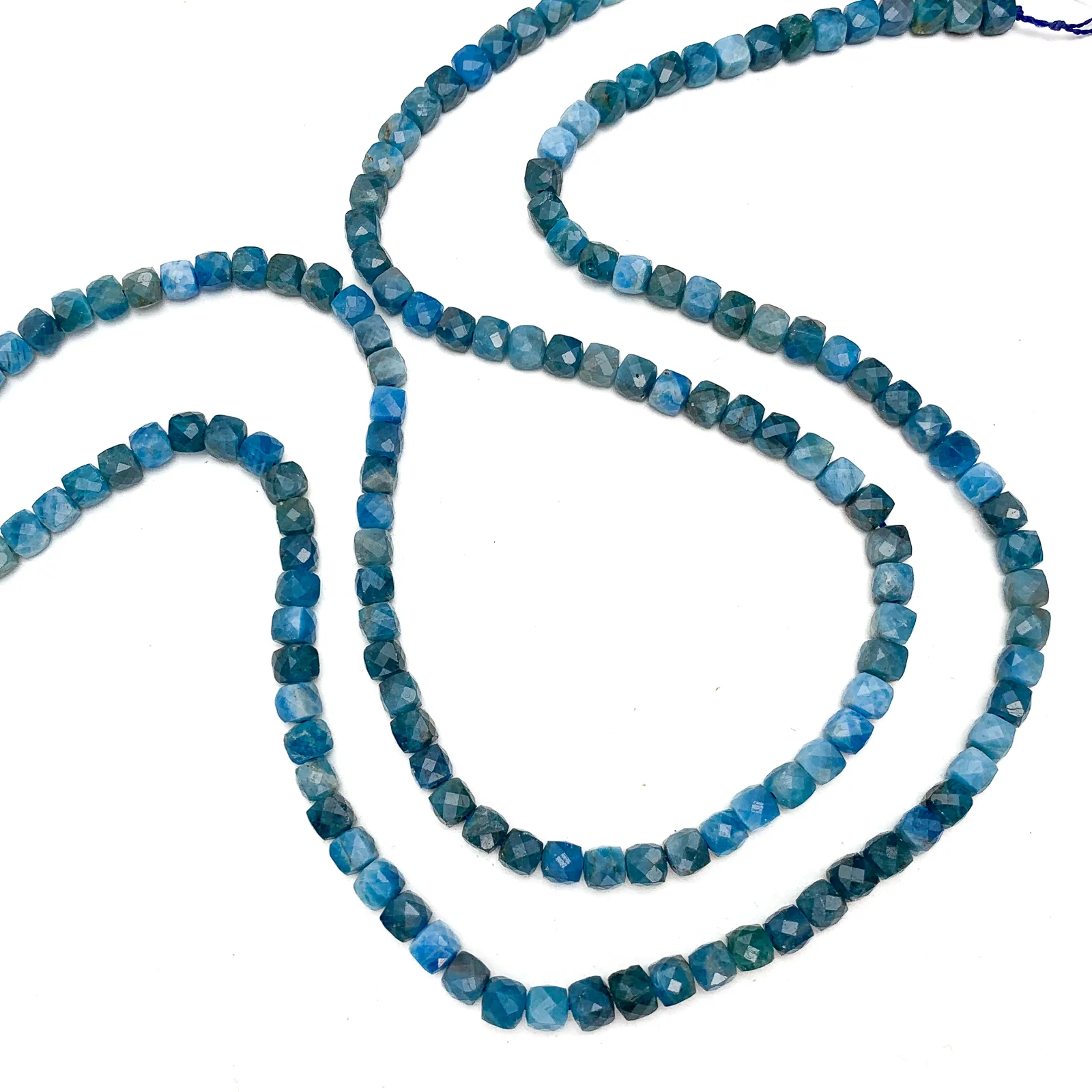Apatite 4.5mm Faceted Cubes Bead Strand - Image 6