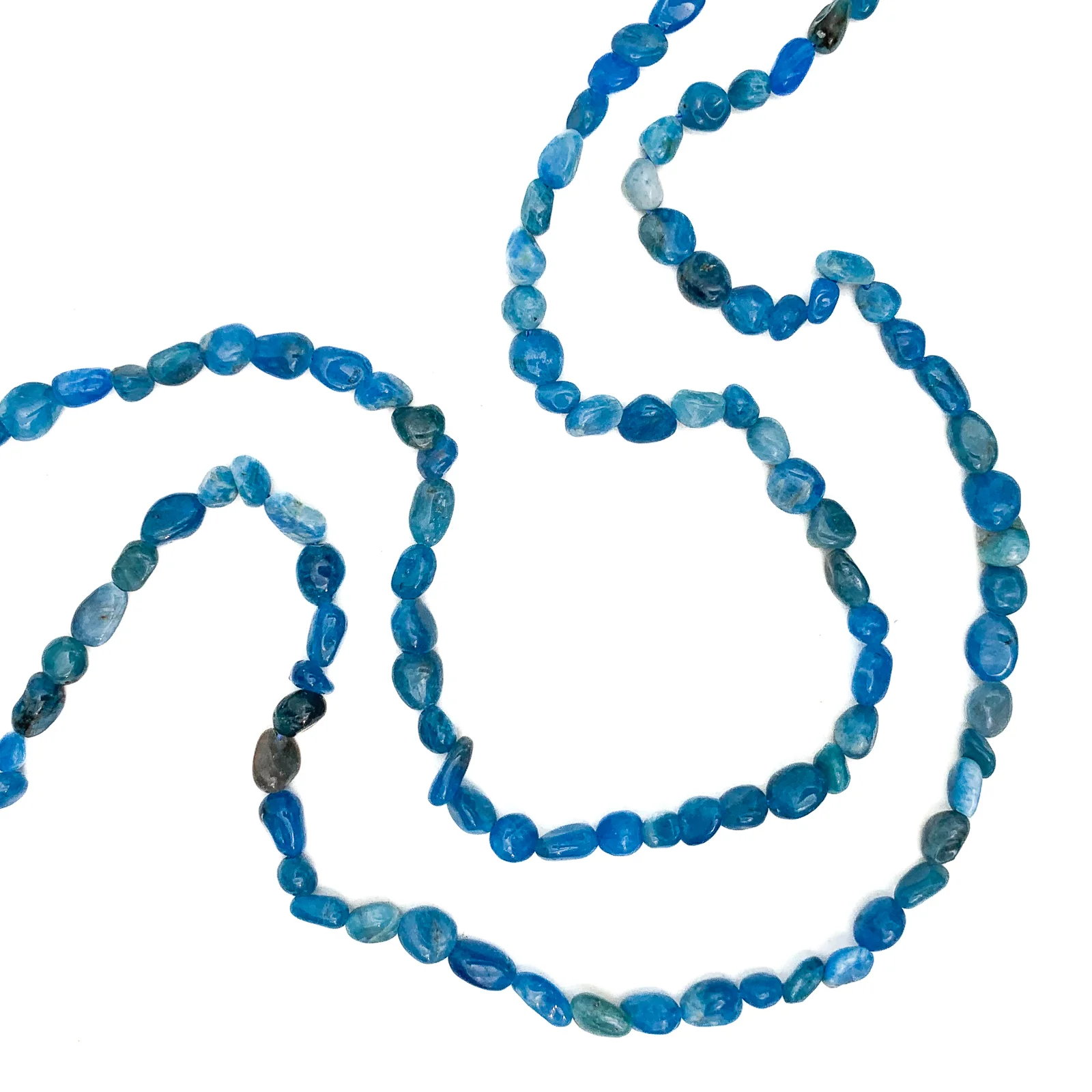 Apatite Small Smooth Pebbles Bead Strand - Image 6