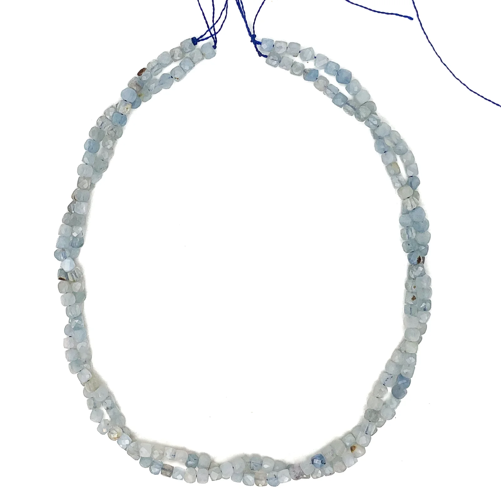 Aquamarine 4mm Faceted Cubes Bead Strand - Image 6