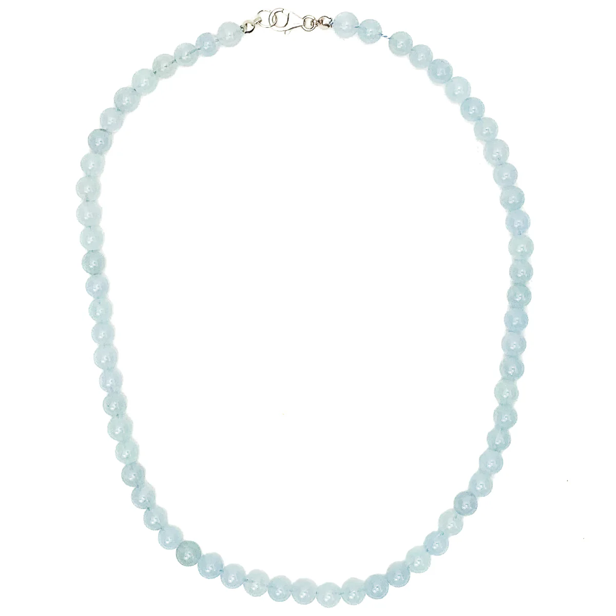 Aquamarine 6mm Necklace With Sterling Silver Trigger Clasp - Image 2