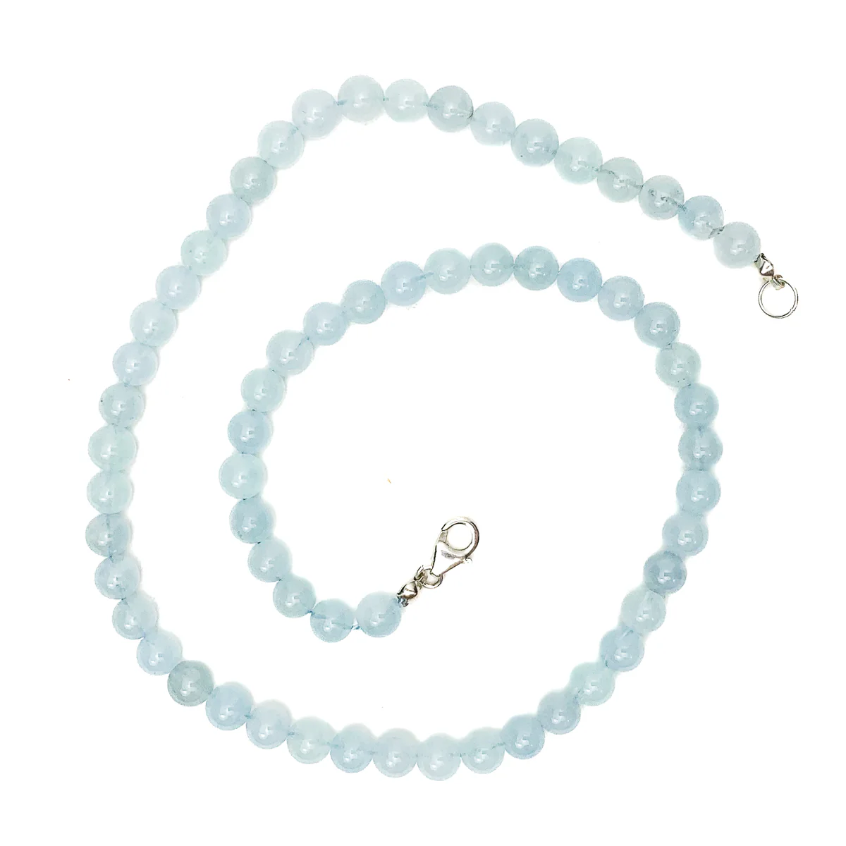 Aquamarine 6mm Necklace With Sterling Silver Trigger Clasp - Image 3