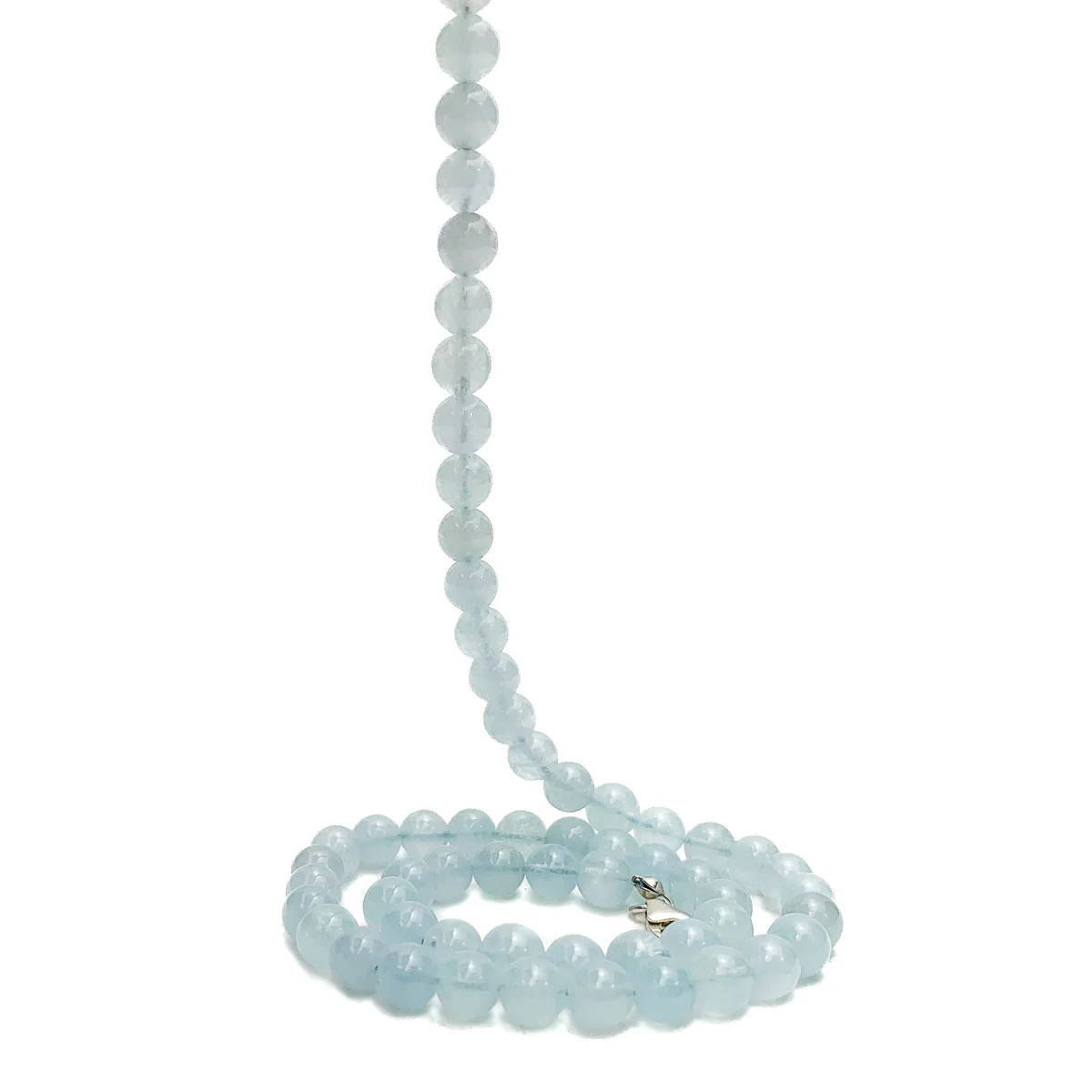 Aquamarine 6mm Necklace With Sterling Silver Trigger Clasp - Image 4