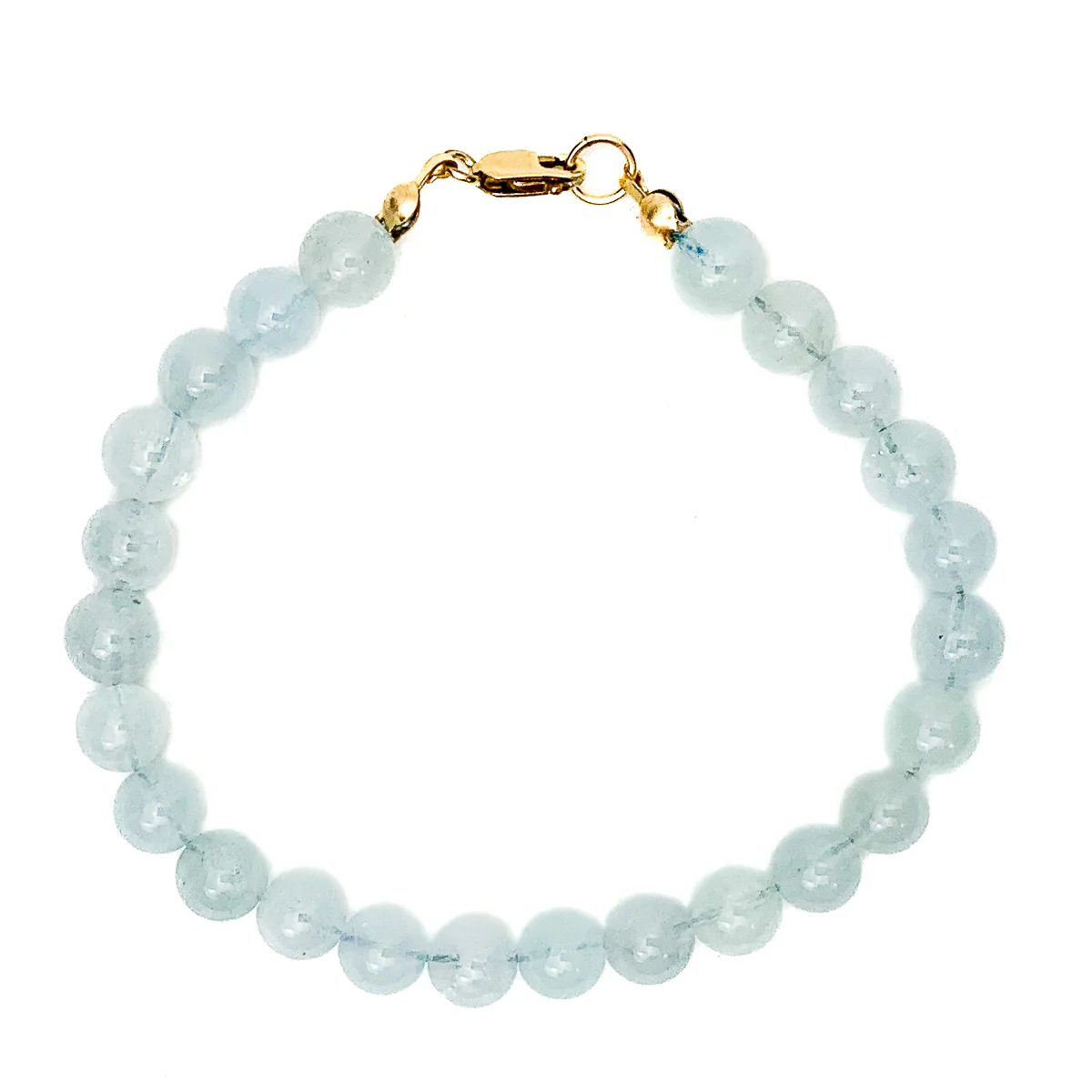 Aquamarine 7mm Bracelet With Gold-Filled Lobster Clasp - Image 2