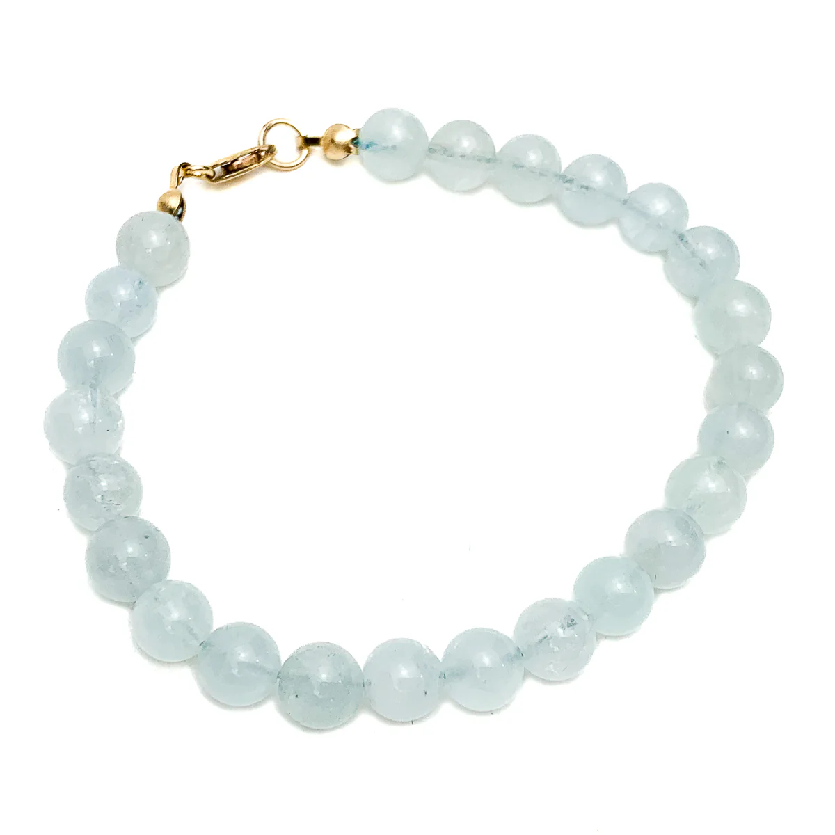 Aquamarine 7mm Bracelet With Gold-Filled Lobster Clasp - Image 3