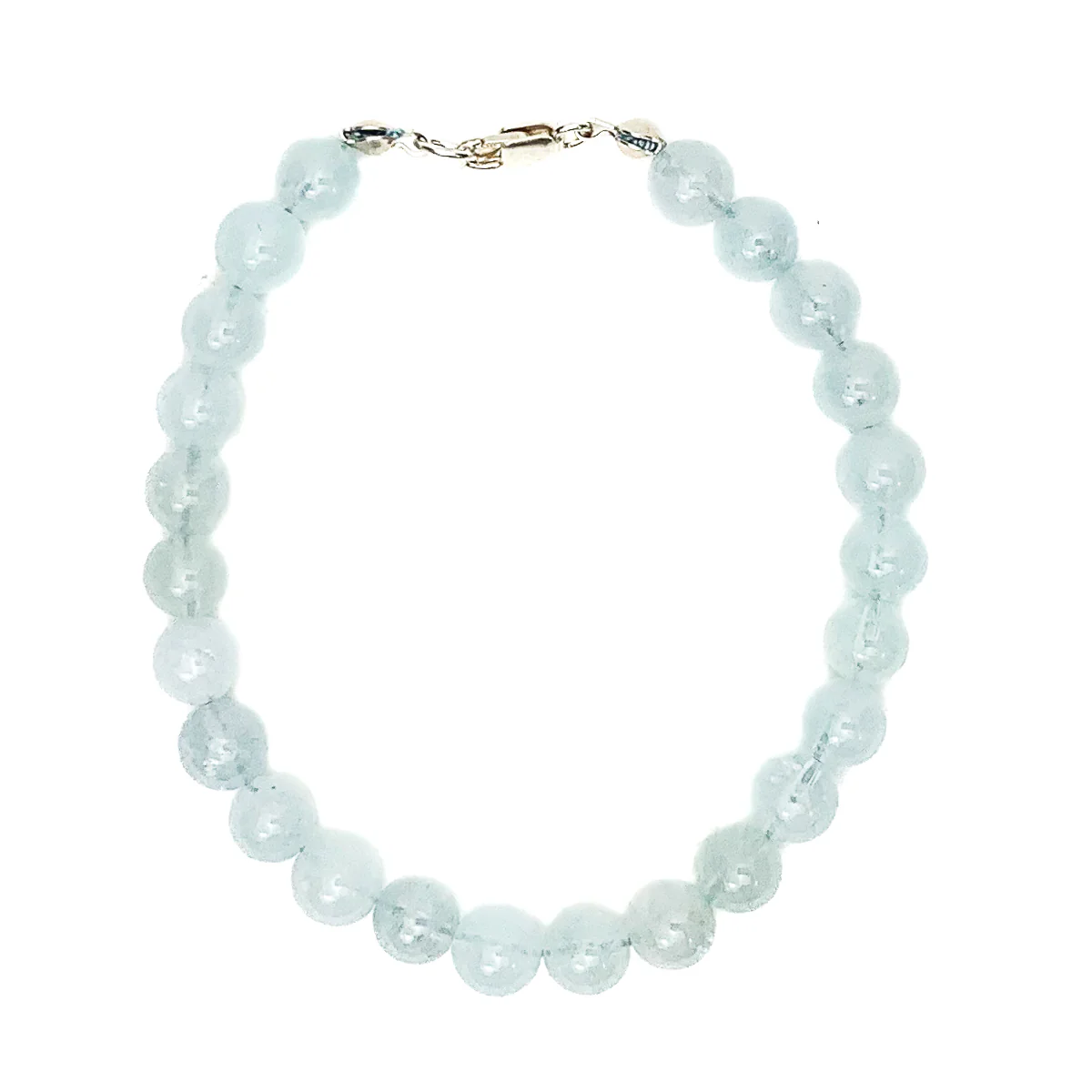 Aquamarine 7mm Bracelet With Sterling Silver Lobster Clasp - Image 2