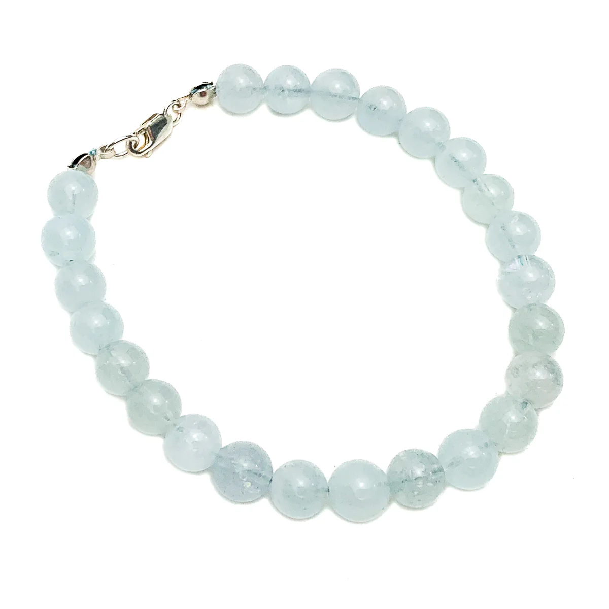 Aquamarine 7mm Bracelet With Sterling Silver Lobster Clasp - Image 3