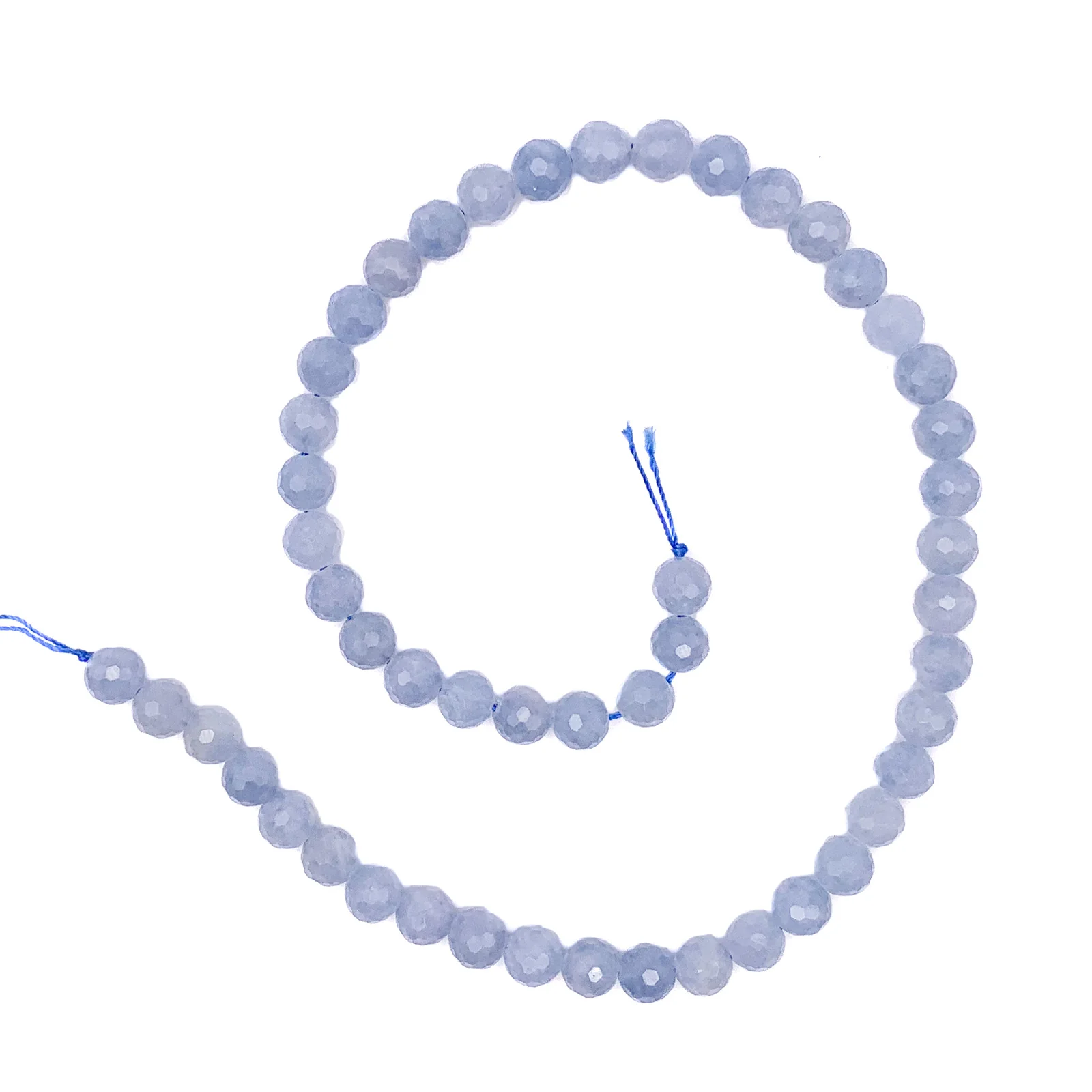 Aquamarine 8mm Facted Rounds Bead Strand - Image 2
