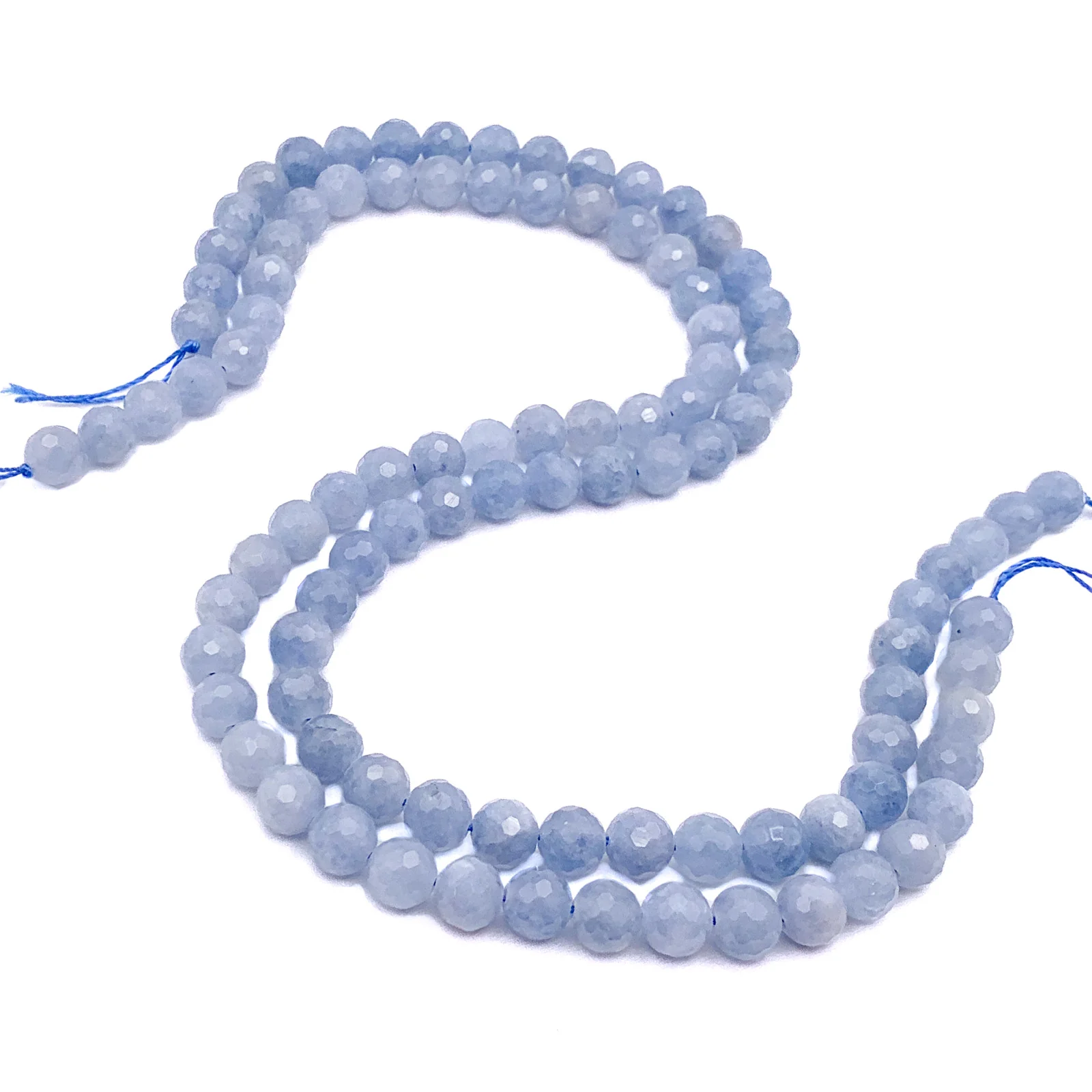 Aquamarine 8mm Facted Rounds Bead Strand - Image 3