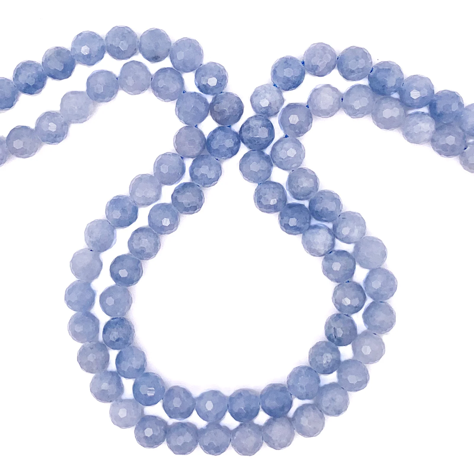 Aquamarine 8mm Facted Rounds Bead Strand - Image 4